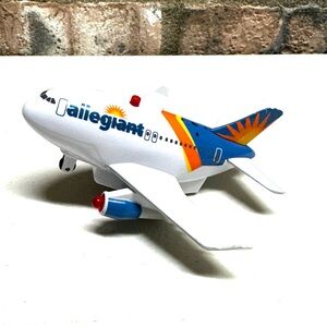 Allegiant Airlines Air Plane Pull Back Toy Small WORKS GREAT! Lights & Sounds